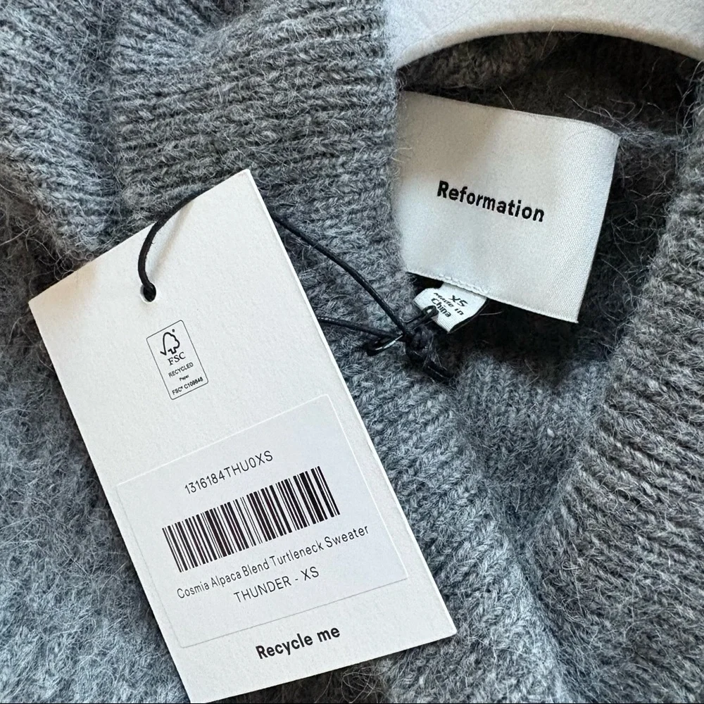 Reformation Cosmia Alpaca Blend Turtleneck Sweater NWT! - Picture 6 of 8